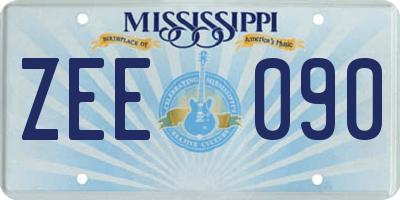 MS license plate ZEE090