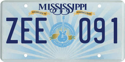 MS license plate ZEE091