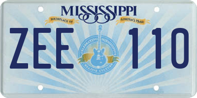 MS license plate ZEE110