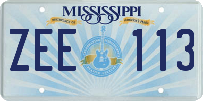 MS license plate ZEE113