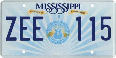 MS license plate ZEE115