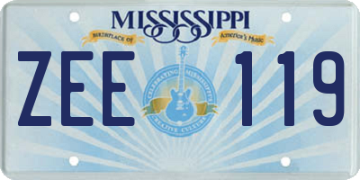 MS license plate ZEE119