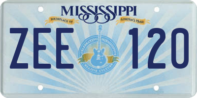 MS license plate ZEE120