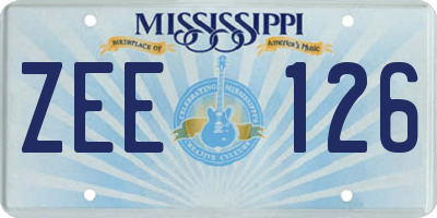 MS license plate ZEE126