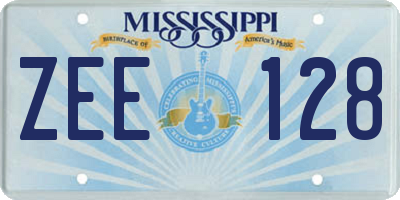 MS license plate ZEE128