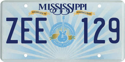 MS license plate ZEE129
