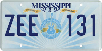 MS license plate ZEE131