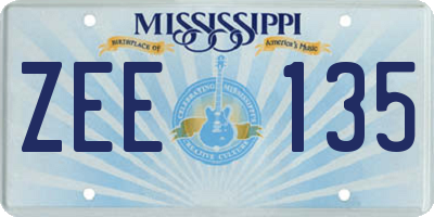 MS license plate ZEE135