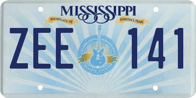 MS license plate ZEE141