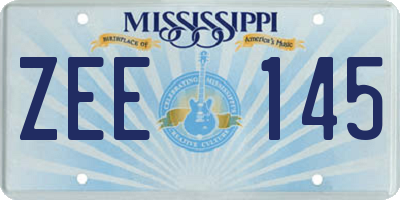 MS license plate ZEE145