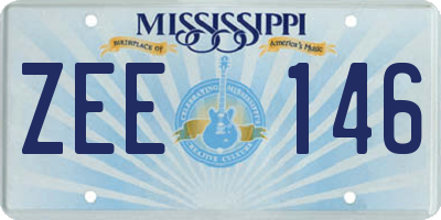 MS license plate ZEE146