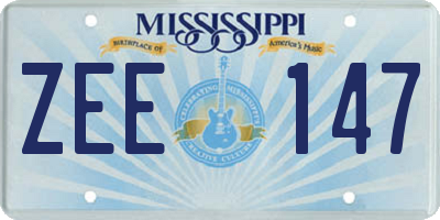 MS license plate ZEE147