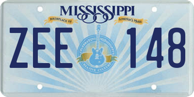 MS license plate ZEE148