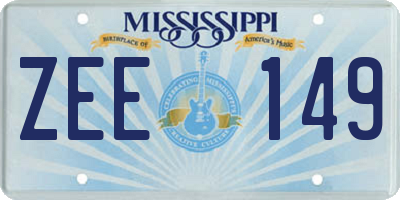 MS license plate ZEE149