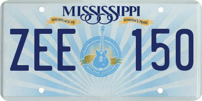 MS license plate ZEE150