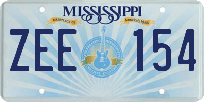 MS license plate ZEE154