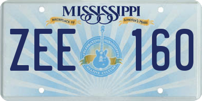 MS license plate ZEE160