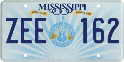 MS license plate ZEE162