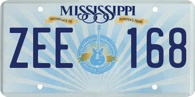 MS license plate ZEE168