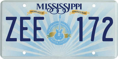 MS license plate ZEE172