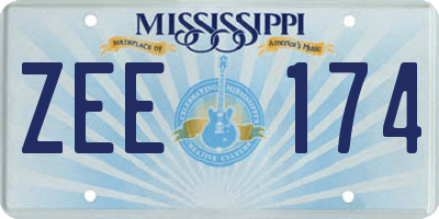 MS license plate ZEE174