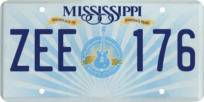MS license plate ZEE176