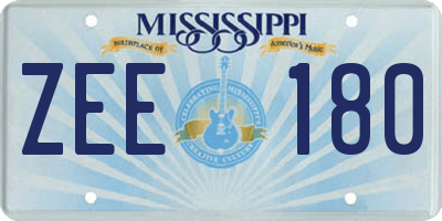 MS license plate ZEE180