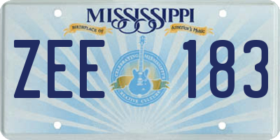 MS license plate ZEE183