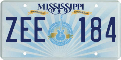 MS license plate ZEE184
