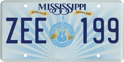 MS license plate ZEE199