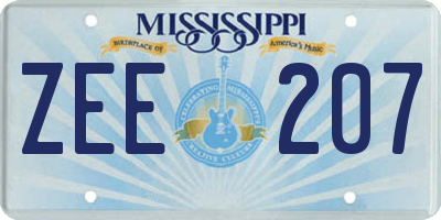 MS license plate ZEE207