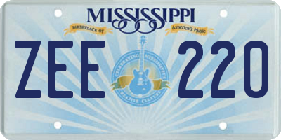 MS license plate ZEE220