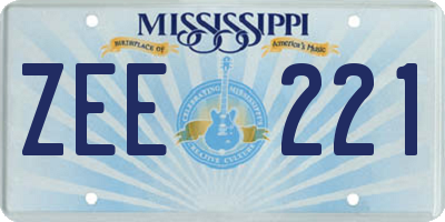MS license plate ZEE221