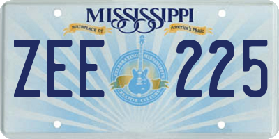 MS license plate ZEE225