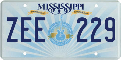 MS license plate ZEE229