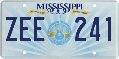 MS license plate ZEE241