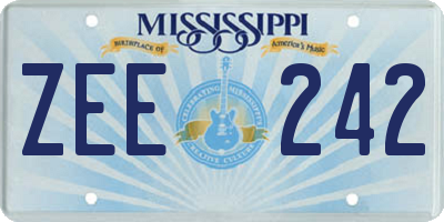 MS license plate ZEE242