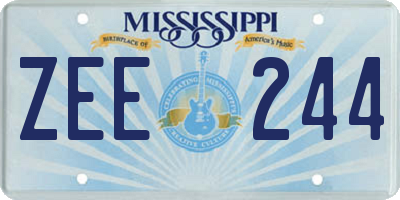 MS license plate ZEE244