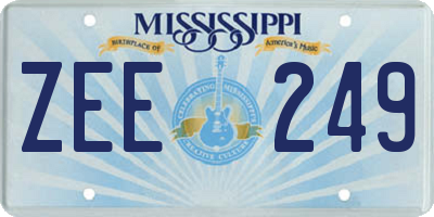 MS license plate ZEE249