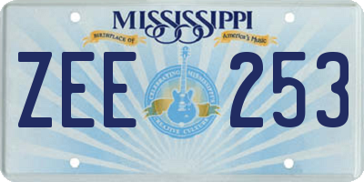 MS license plate ZEE253