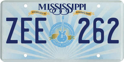 MS license plate ZEE262