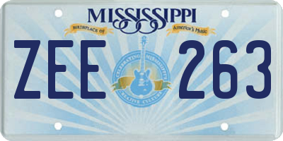 MS license plate ZEE263