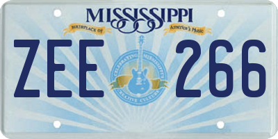 MS license plate ZEE266