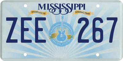 MS license plate ZEE267