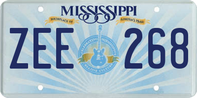 MS license plate ZEE268