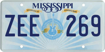 MS license plate ZEE269
