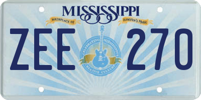 MS license plate ZEE270