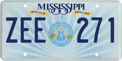 MS license plate ZEE271