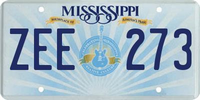 MS license plate ZEE273