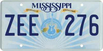 MS license plate ZEE276